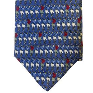 Beaufort The Tie Rack Men's Necktie Golf Theme Blue Novelty Pattern